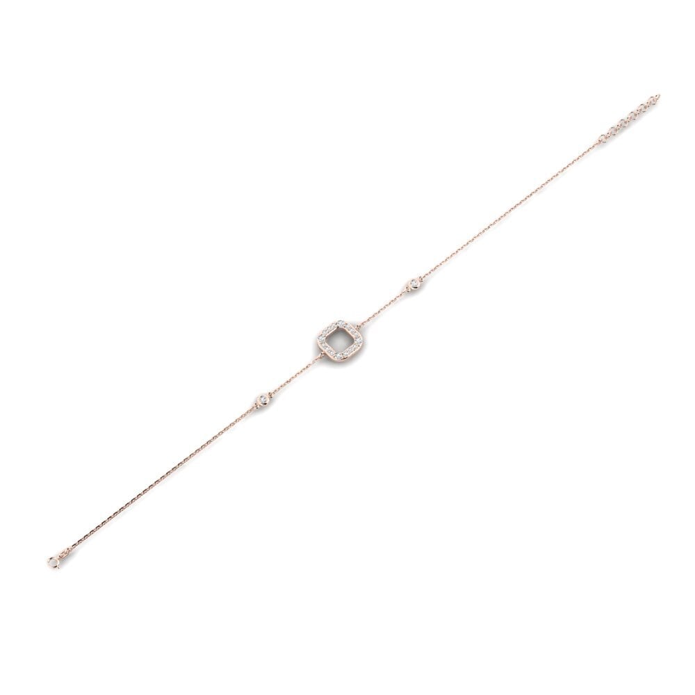 14k Oro Rosa Pulsera de Mujer Cuadrado