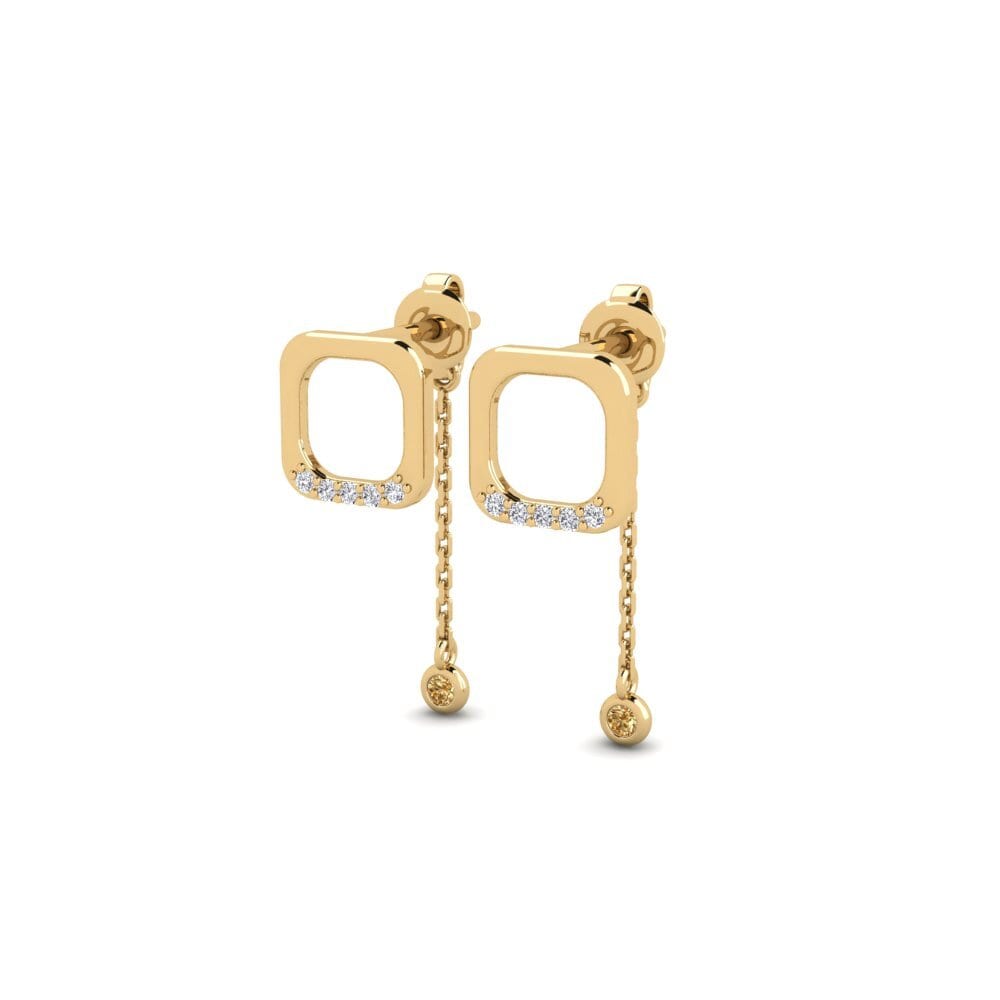 Brown Diamond Women's Earring Deti