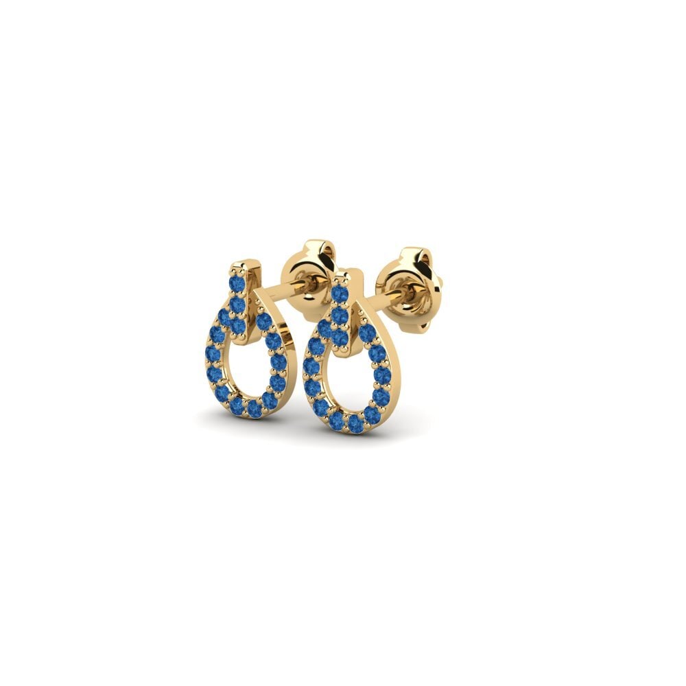 Zircônia azul escuro Brincos Feminino Dobe