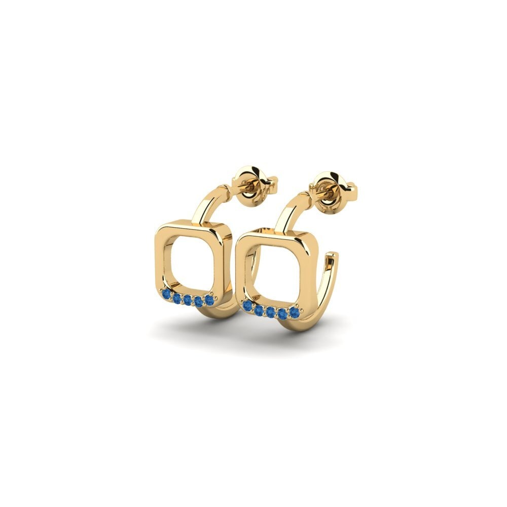 Zircônia azul escuro Brincos Feminino Enyanja