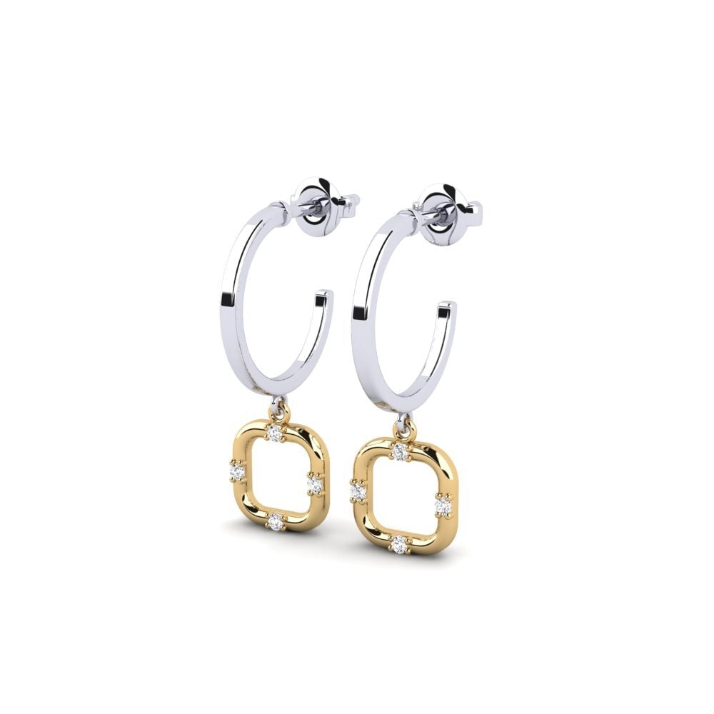 14ct White & Yellow Gold Women's Earring Farraige