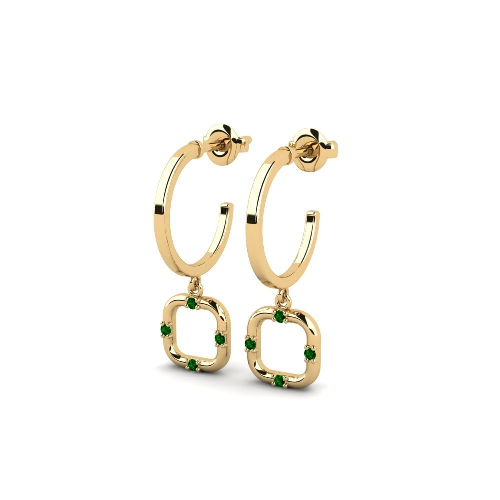 Zircônia Verde Brincos Feminino Farraige