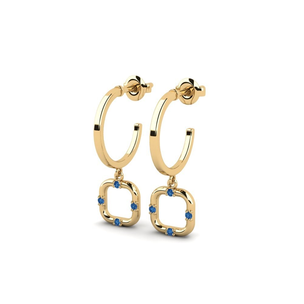 Zircônia azul escuro Brincos Feminino Farraige