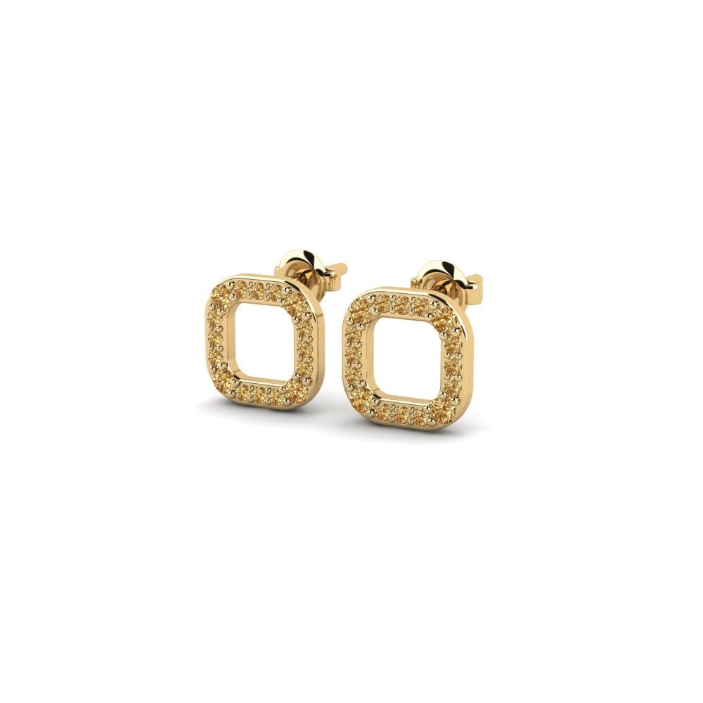 Brown Diamond Women's Earring Firkant