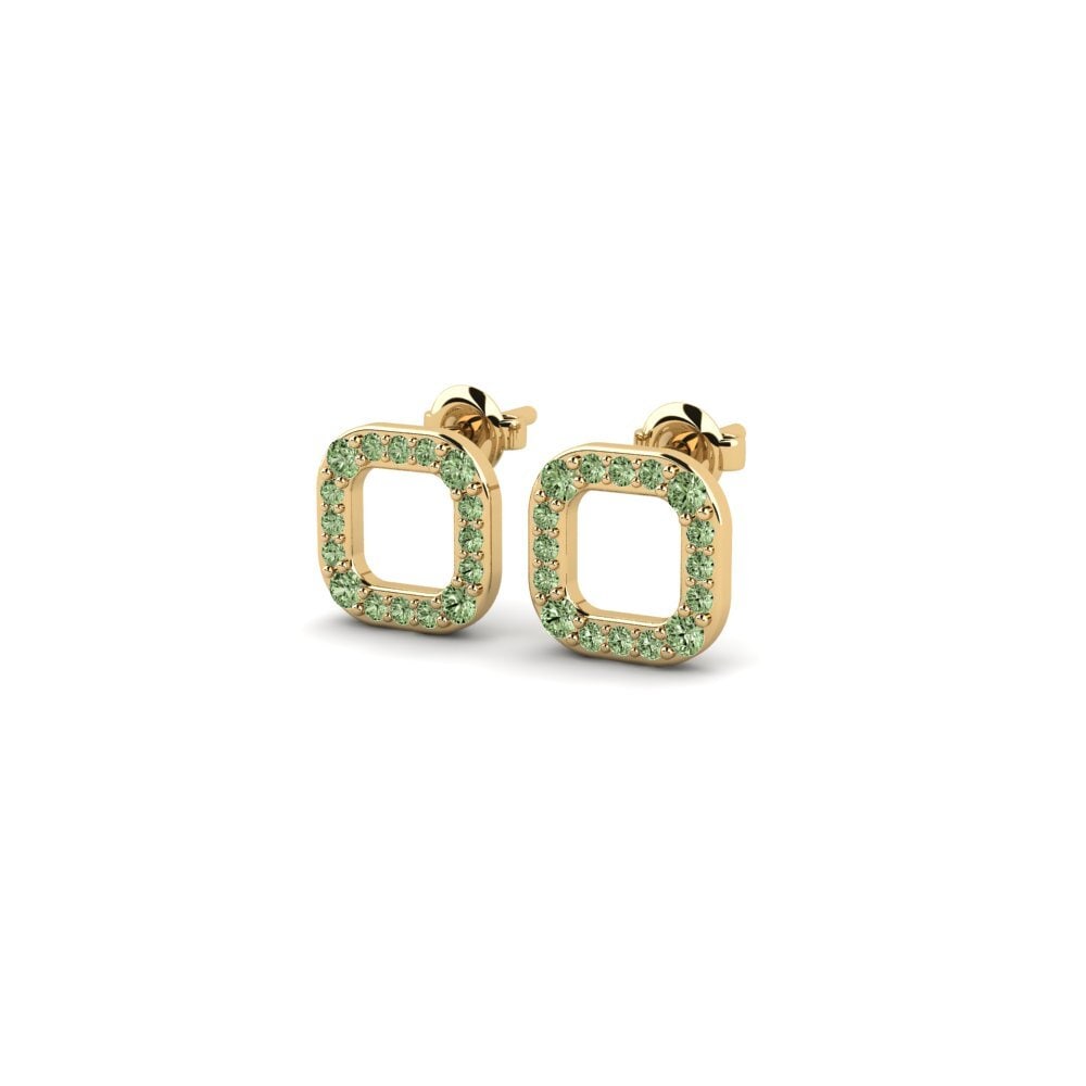 Green Diamond Women's Earring Firkant
