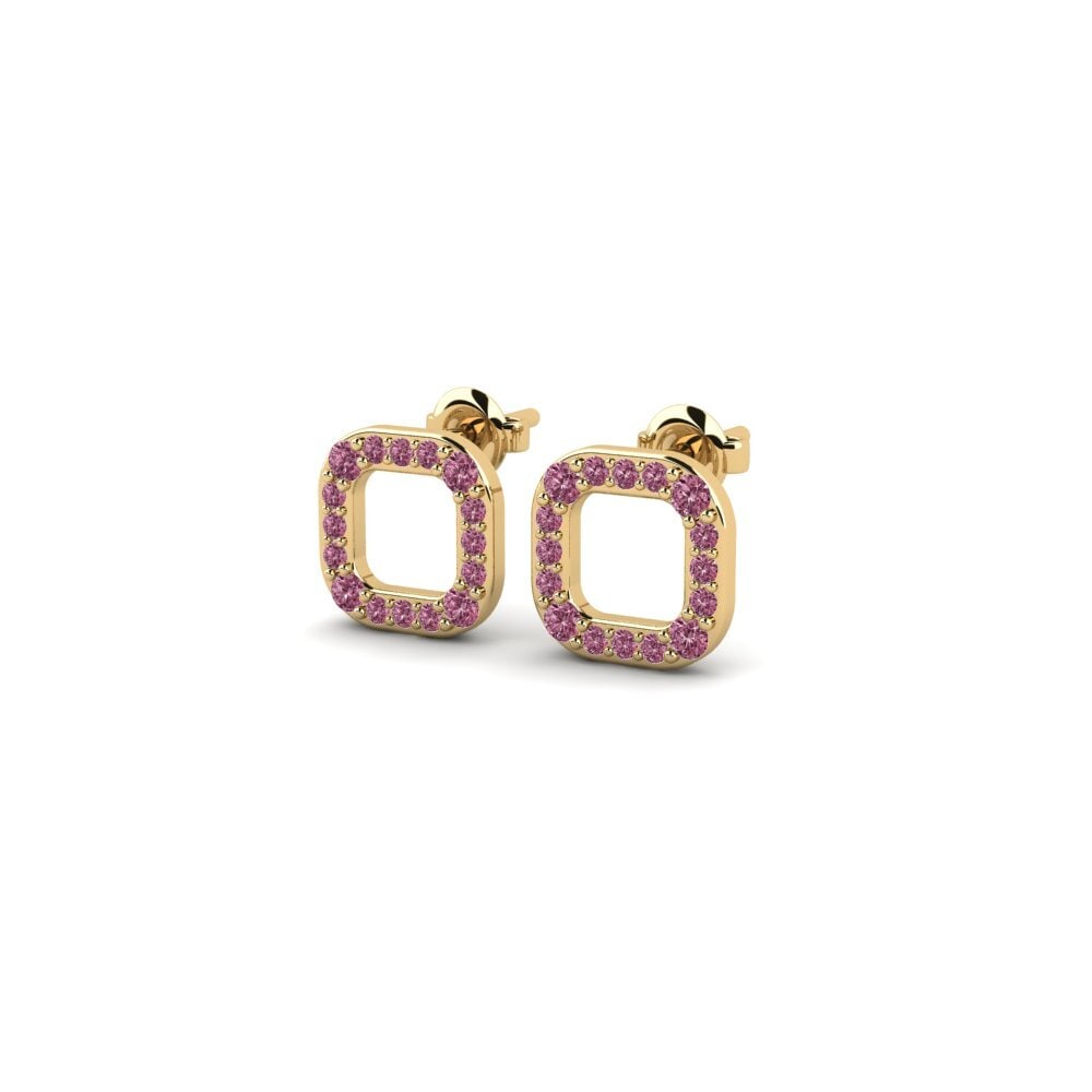 Rhodolite Garnet Women's Earring Firkant