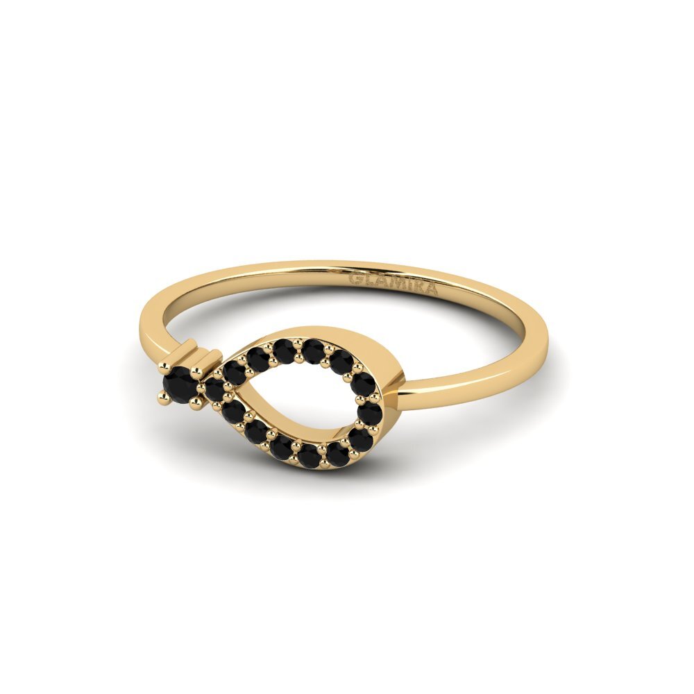 Zafiro negro Anillo Gocciolare
