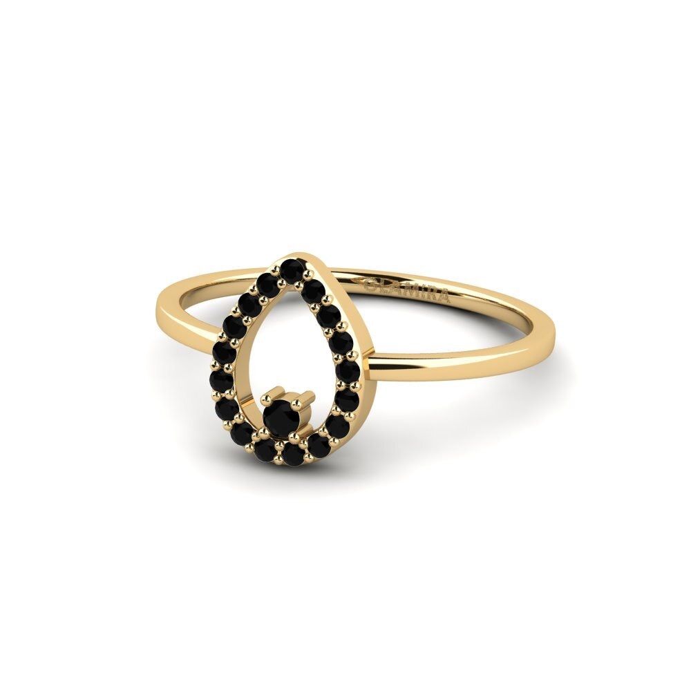 Zafiro negro Anillo Gota