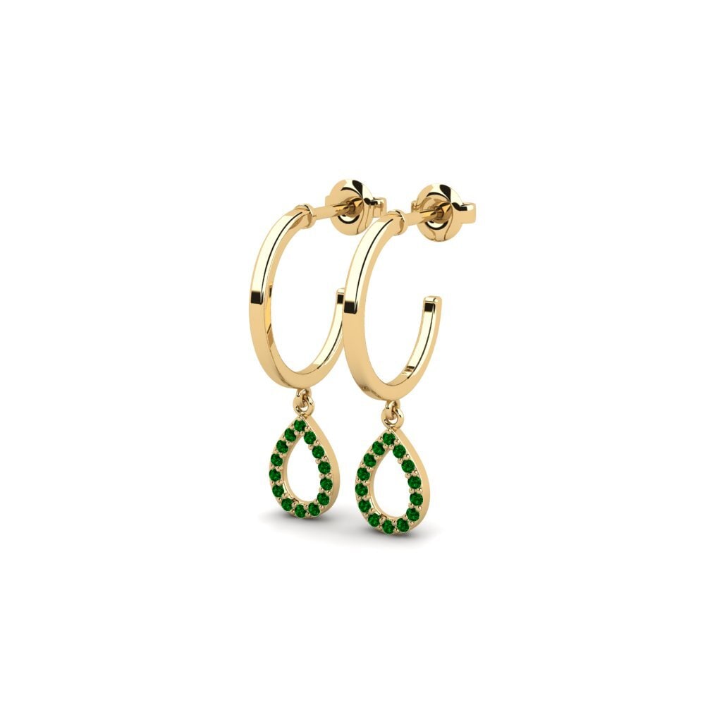 Zircônia Verde Brincos Feminino Itinnag