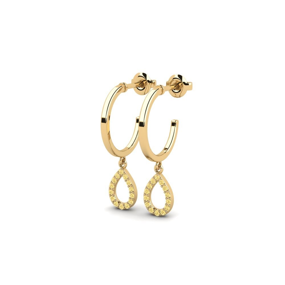 Diamante Amarillo Pendiente de mujer Itinnag