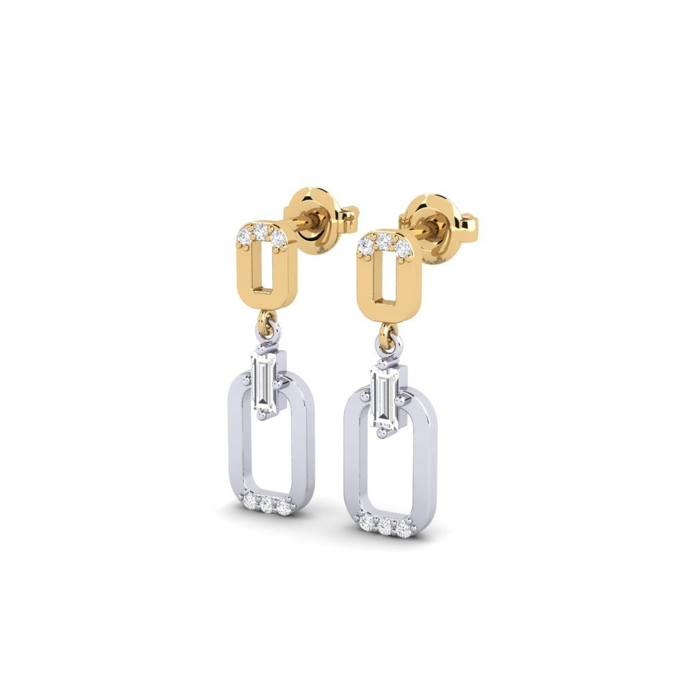14ct White & Yellow Gold Women's Earring Karmel