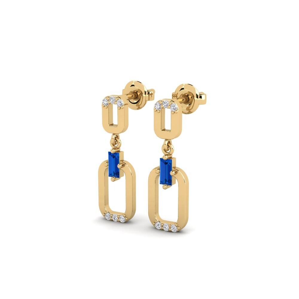 Zircônia azul escuro Brincos Feminino Karmel