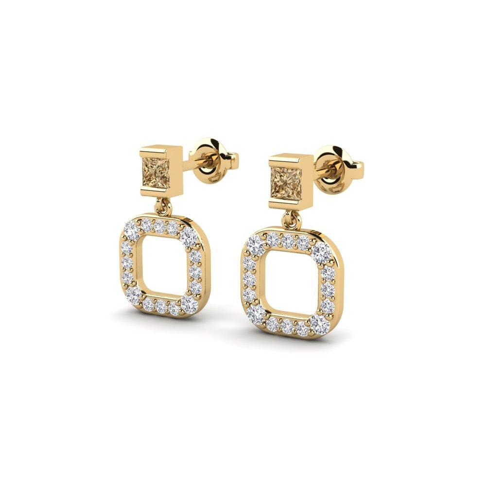 Brown Diamond Women's Earring Kvadarto