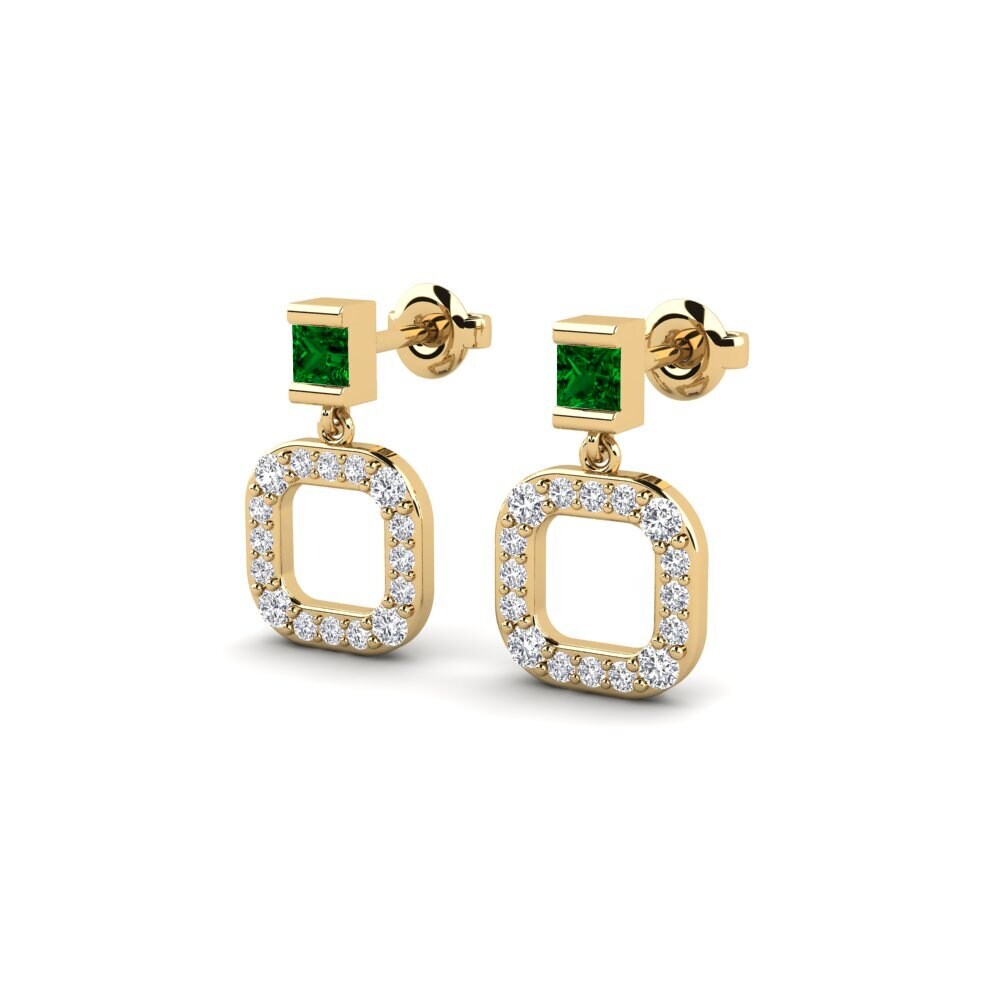 Zircônia Verde Brincos Feminino Kvadarto