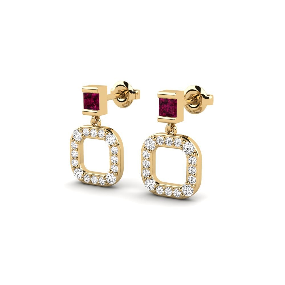 Rhodolite Garnet Women's Earring Kvadarto