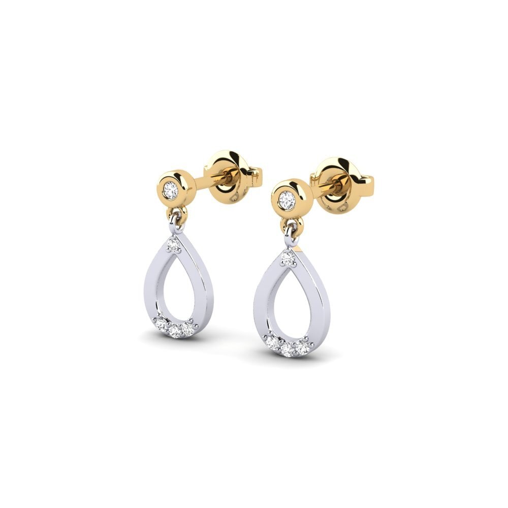 14ct White & Yellow Gold Women's Earring Lagi
