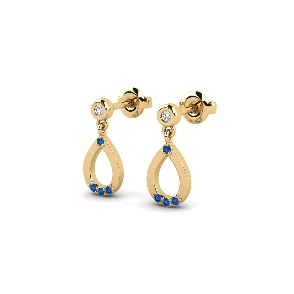 Zircônia azul escuro Brincos Feminino Lagi