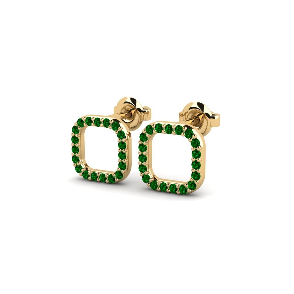 Zircônia Verde Brincos Feminino Lalikulu