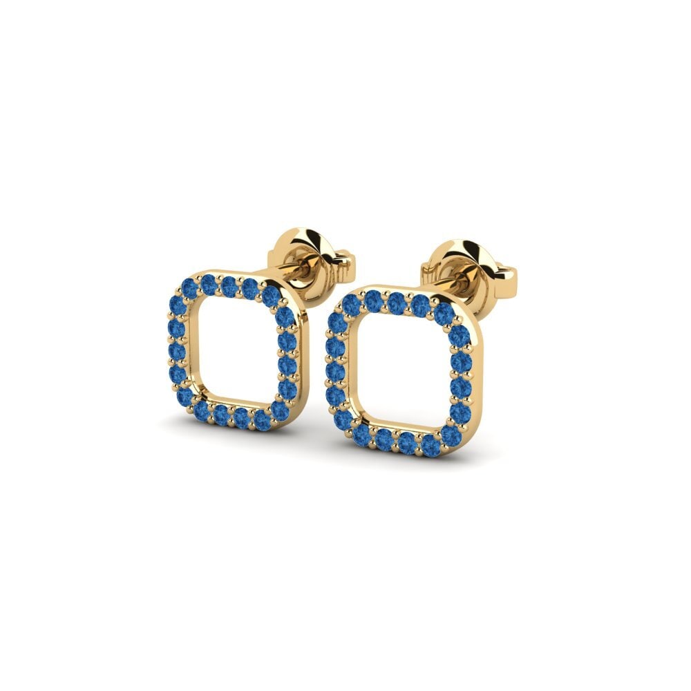 Zircônia azul escuro Brincos Feminino Lalikulu