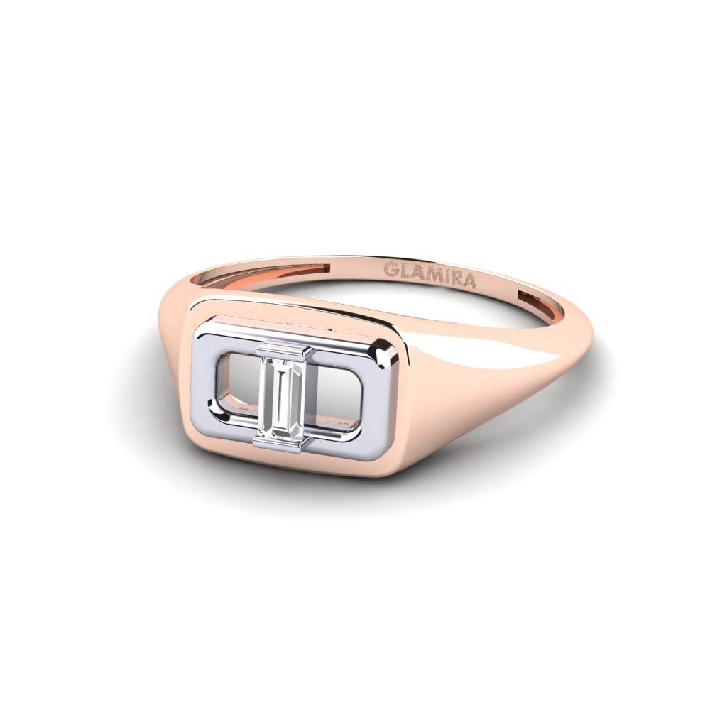 14k Oro Rosa & Blanco Anillo Maksudnya