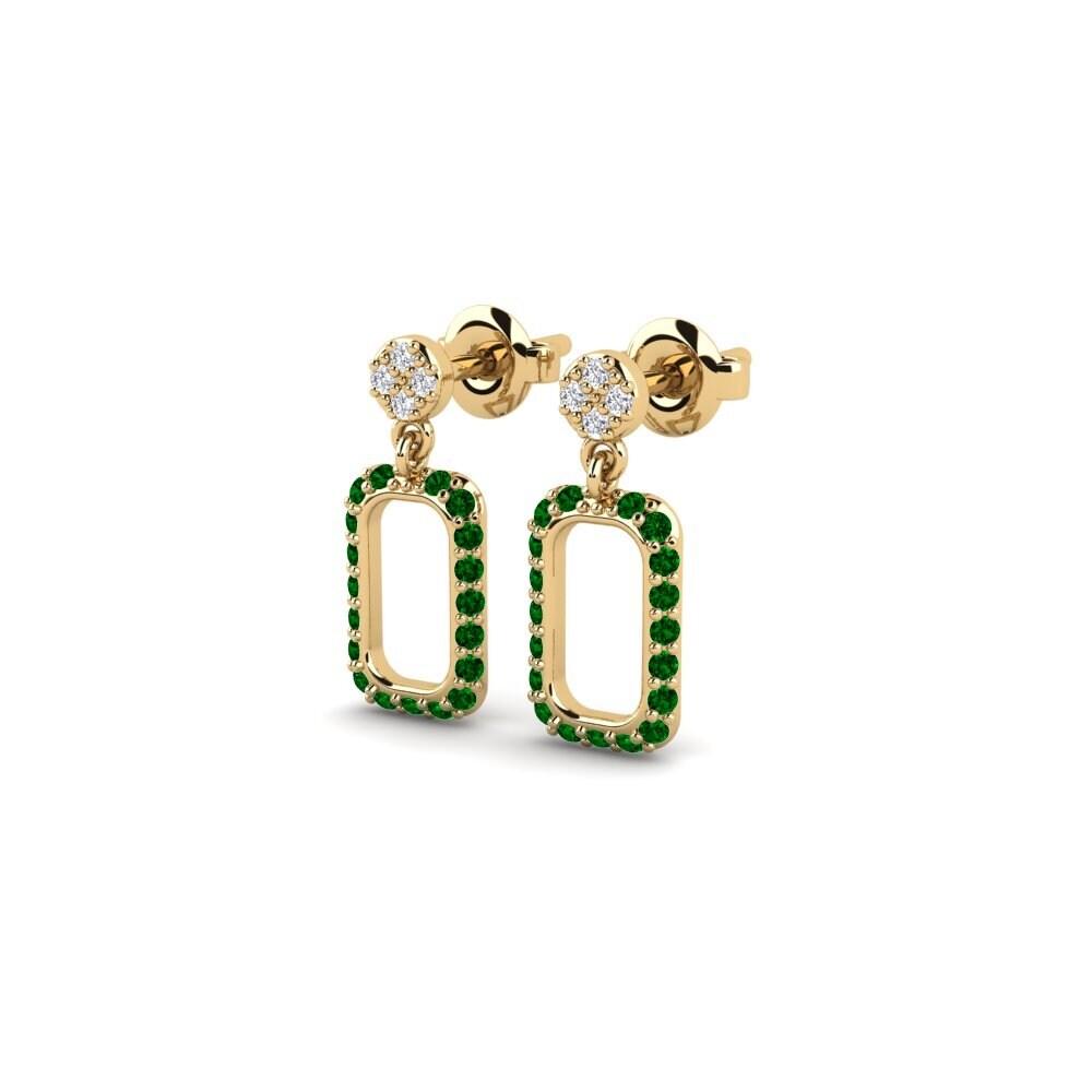 Zircônia Verde Brincos Feminino Malaki