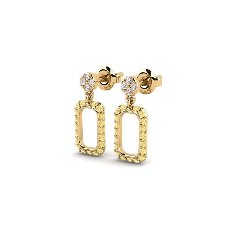 Diamante Amarillo Pendiente de mujer Malaki