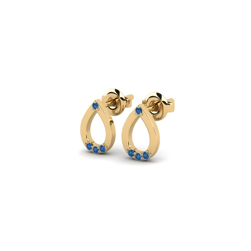 Zircônia azul escuro Brincos Feminino Maneh