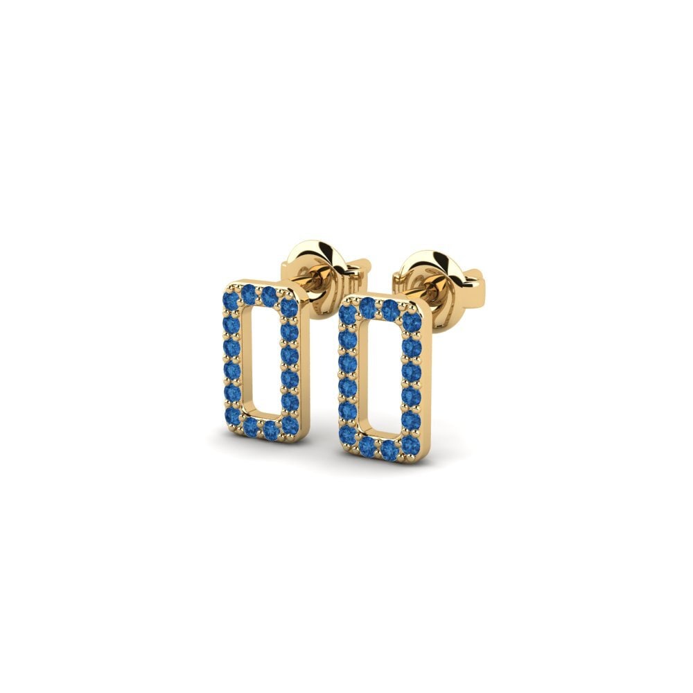 Zircônia azul escuro Brincos Feminino Maret