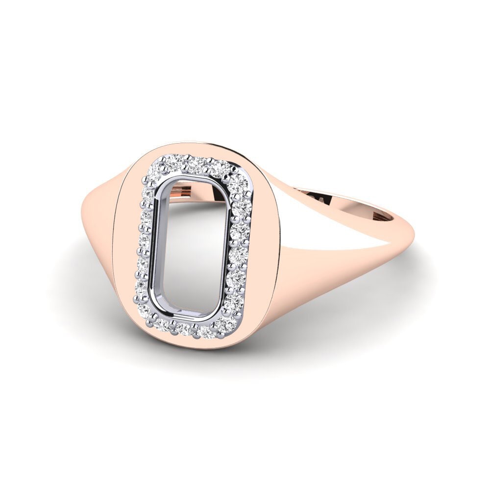 14k Oro Rosa & Blanco Anillo Marso