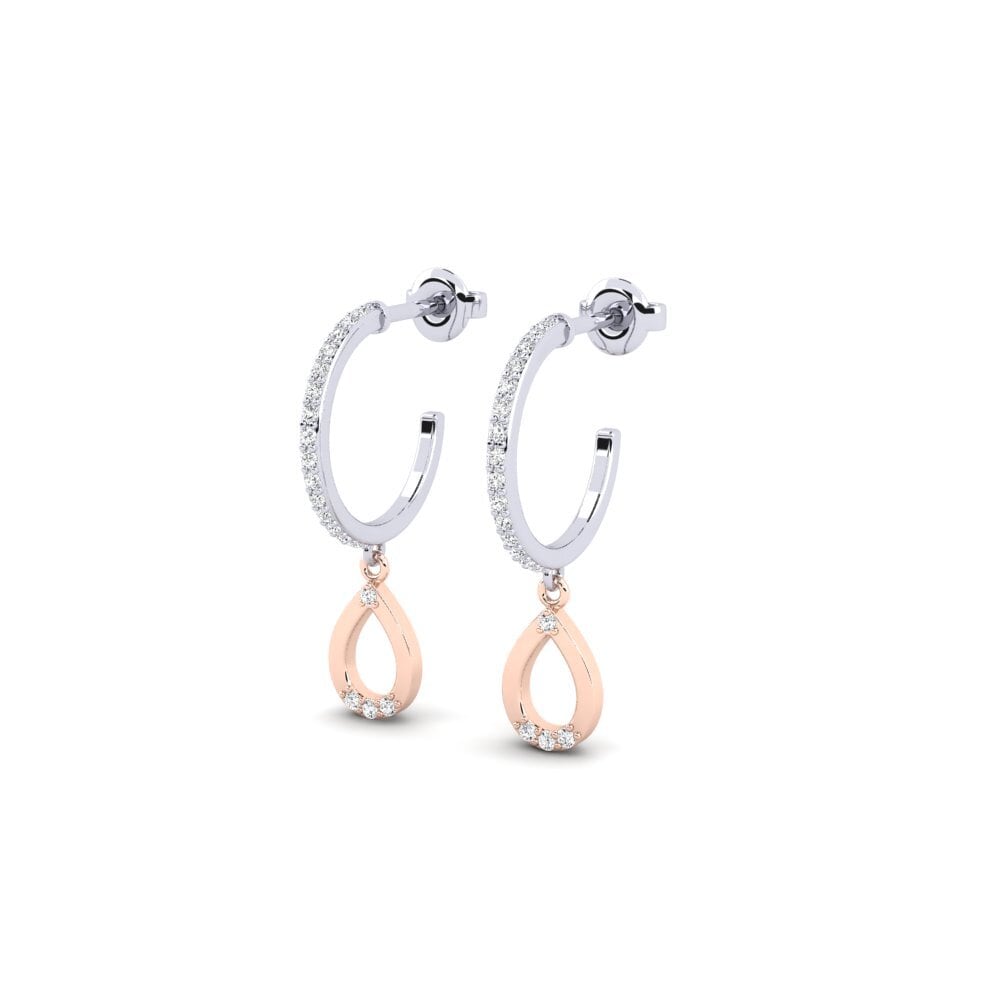 14ct White & Rose Gold Women's Earring Opnieuw