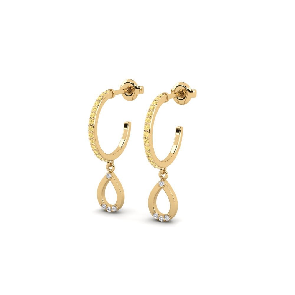 Diamante Amarillo Pendiente de mujer Opnieuw