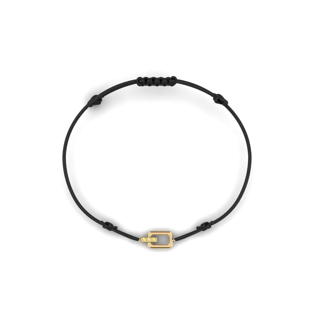 Diamante Amarillo Pulsera de cordón Pushti