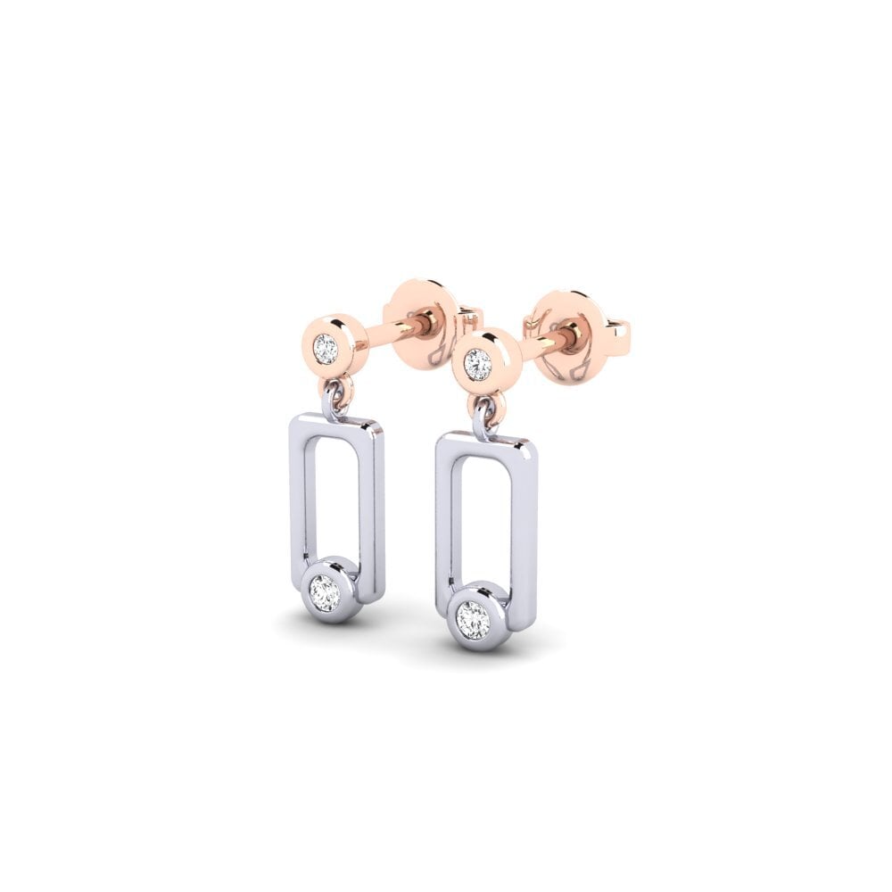 14ct White & Rose Gold Women's Earring Rusa