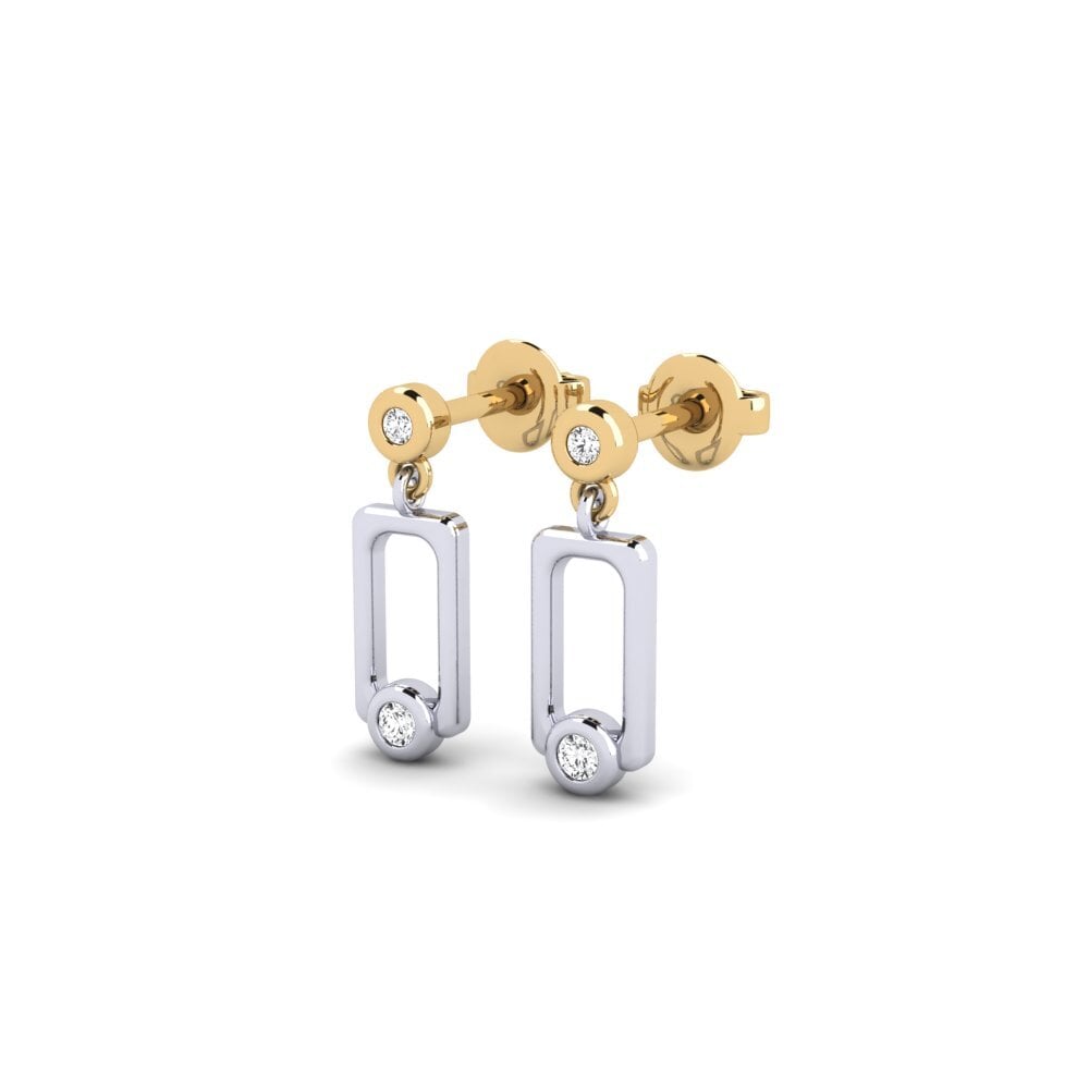 14ct White & Yellow Gold Women's Earring Rusa