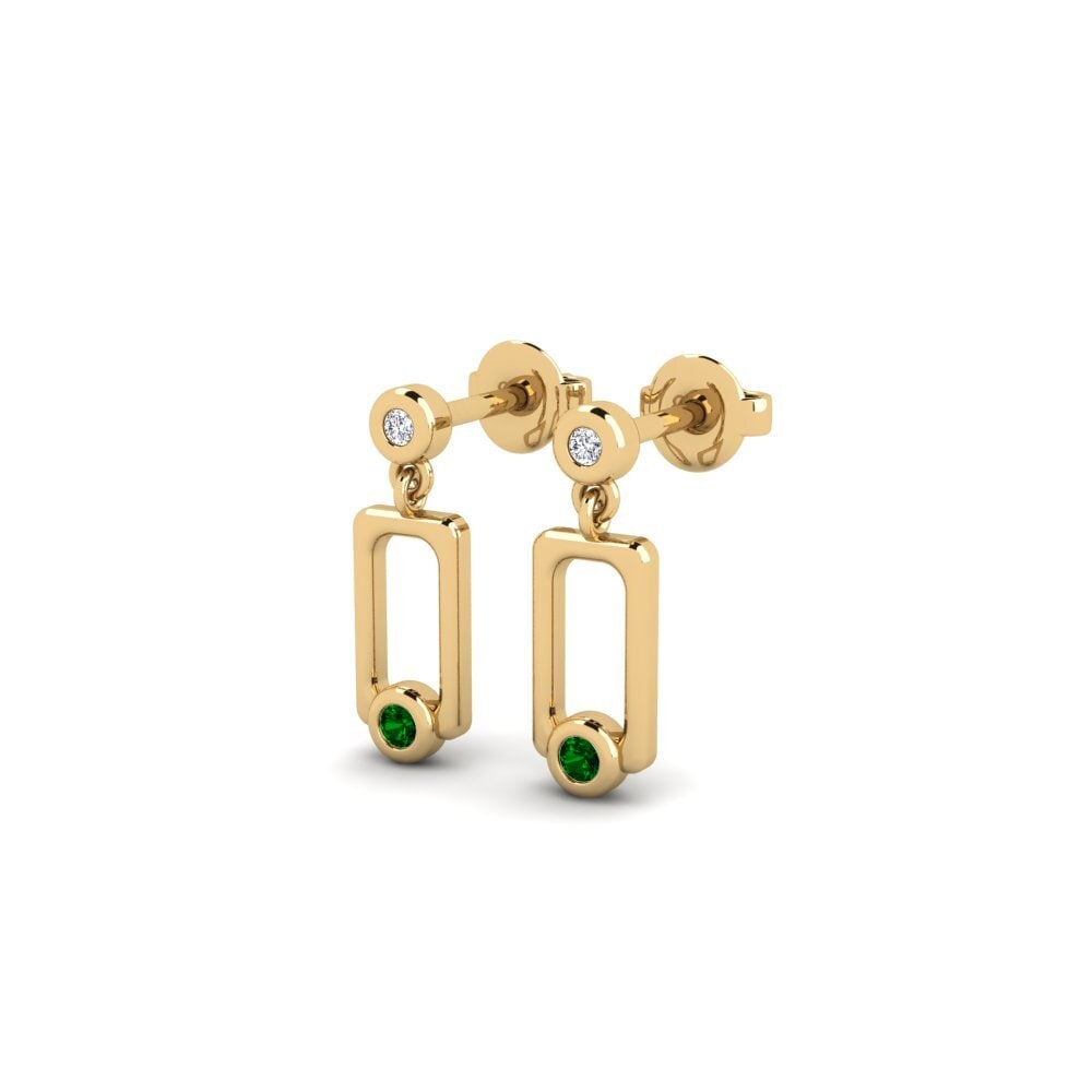 Zircônia Verde Brincos Feminino Rusa