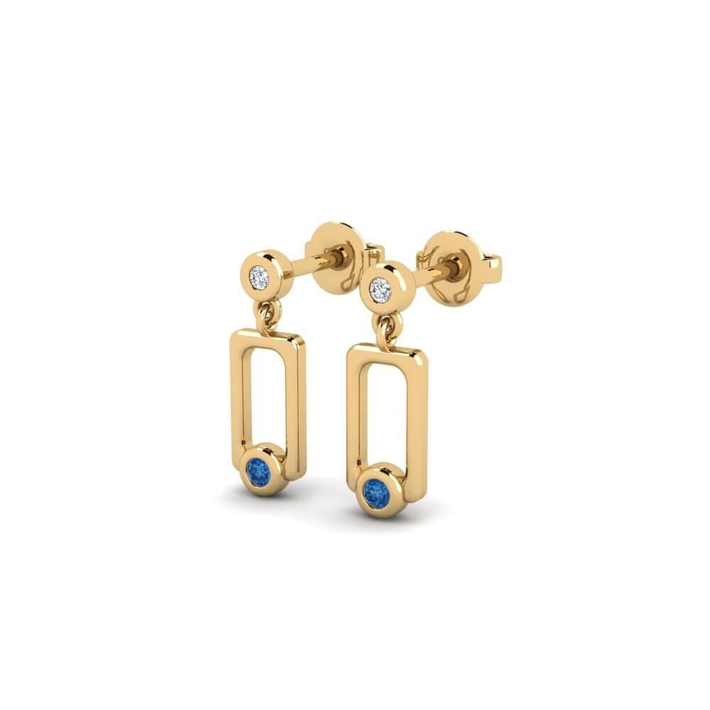 Zircônia azul escuro Brincos Feminino Rusa