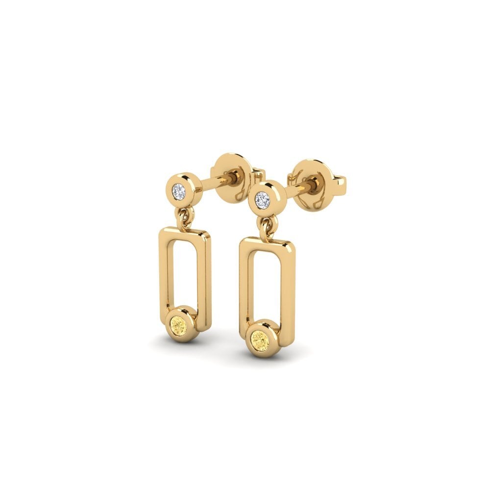 Diamante Amarillo Pendiente de mujer Rusa