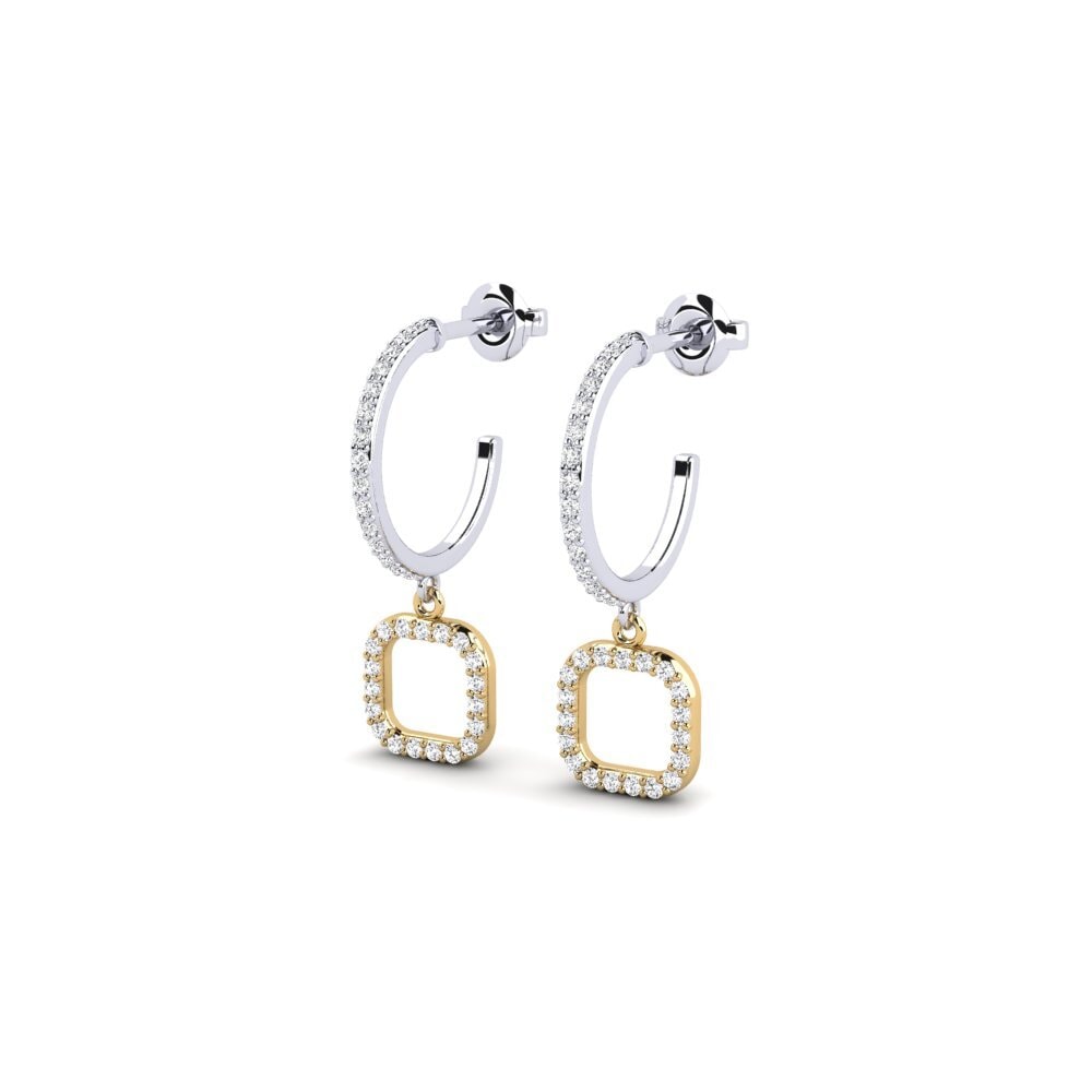 14ct White & Yellow Gold Women's Earring Ruut