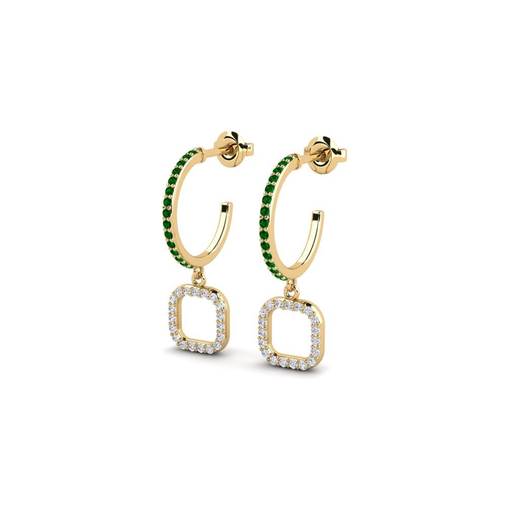 Zircônia Verde Brincos Feminino Ruut