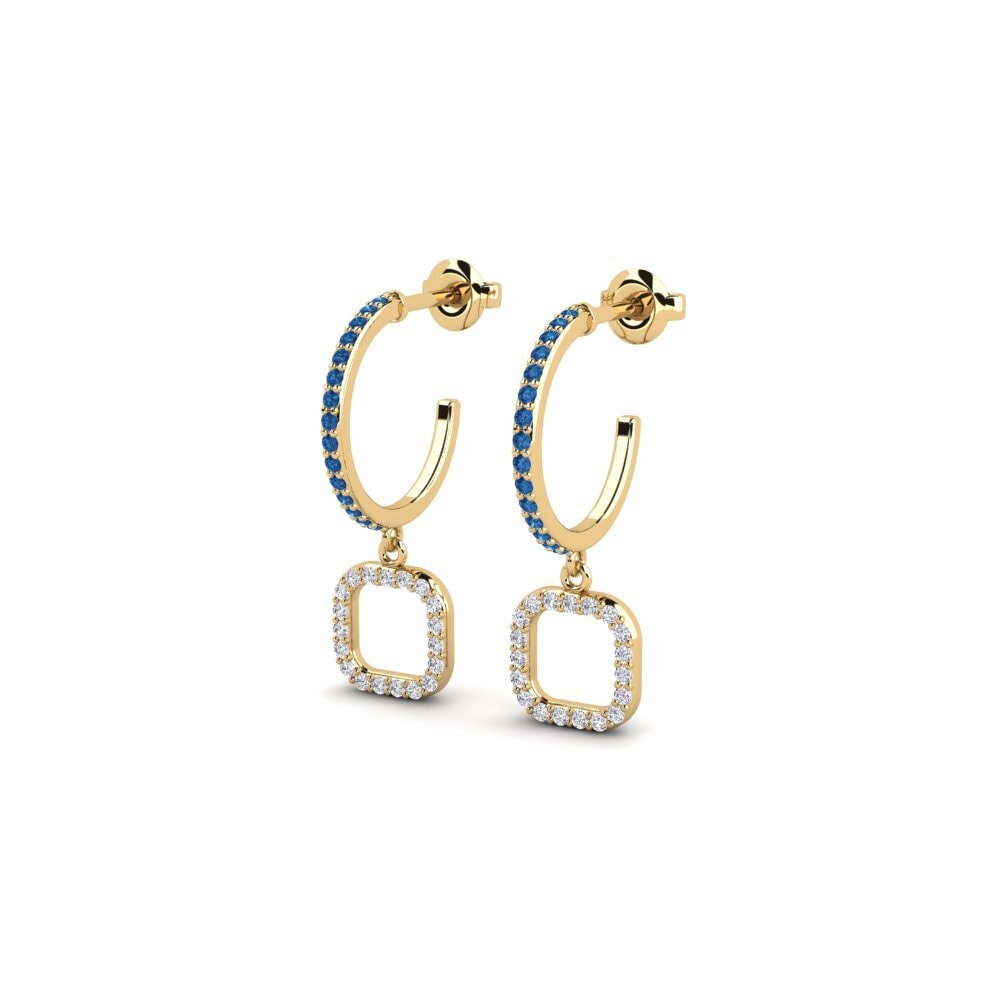 Zircônia azul escuro Brincos Feminino Ruut