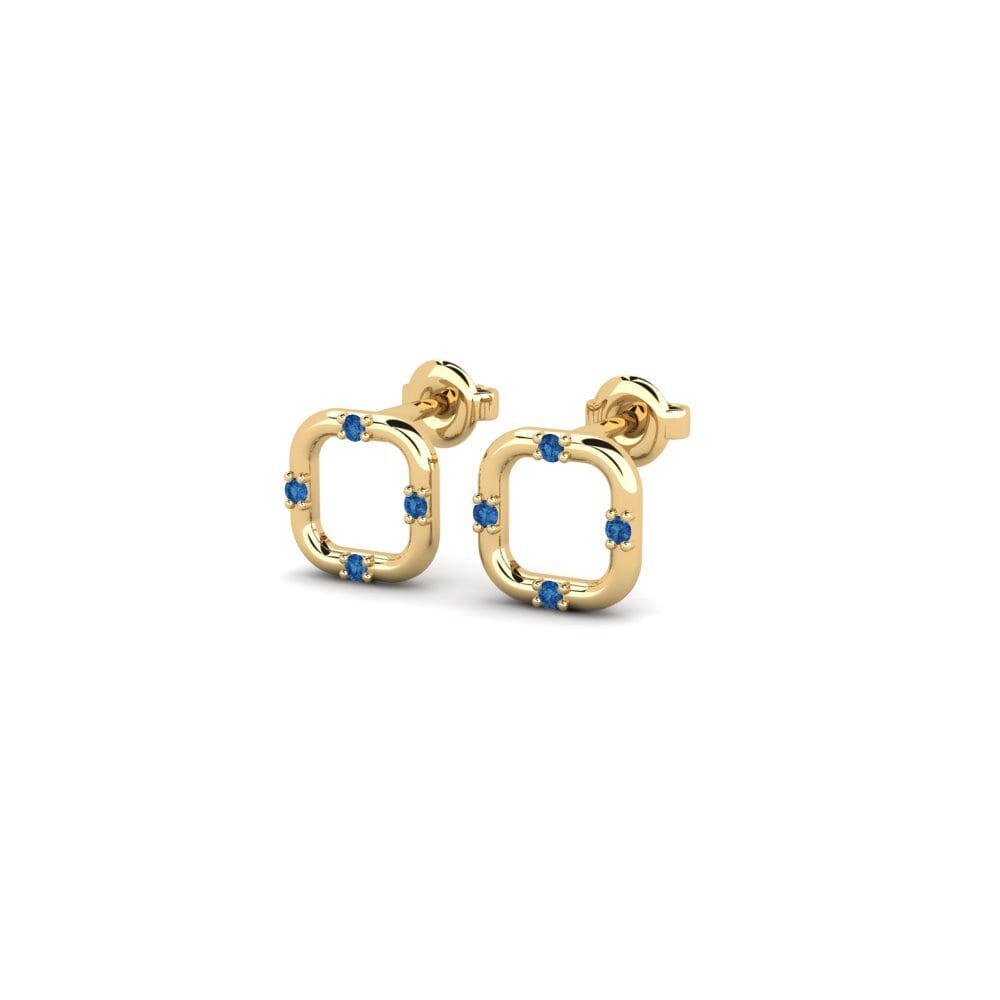 Zircônia azul escuro Brincos Feminino Teku