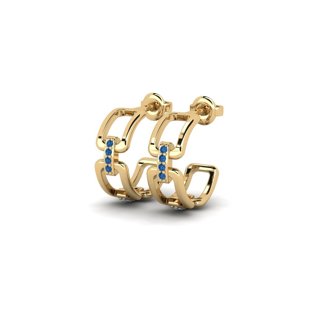 Zircônia azul escuro Brincos Feminino Tifsira