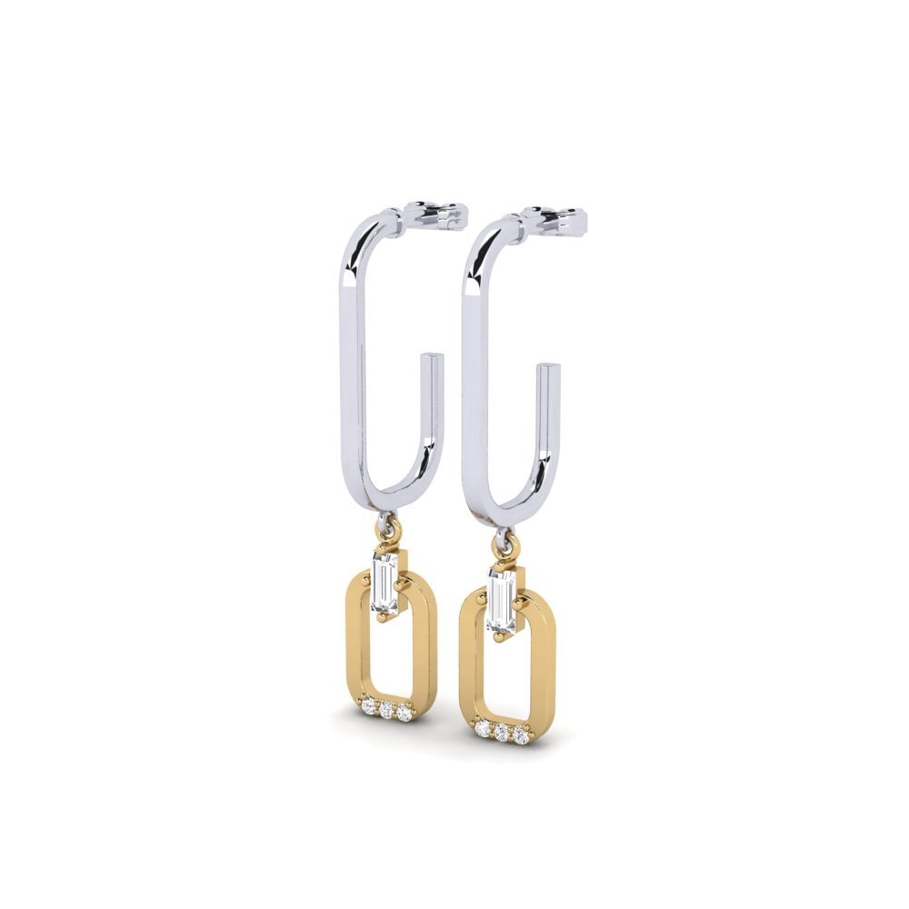14ct White & Yellow Gold Women's Earring Tikanga