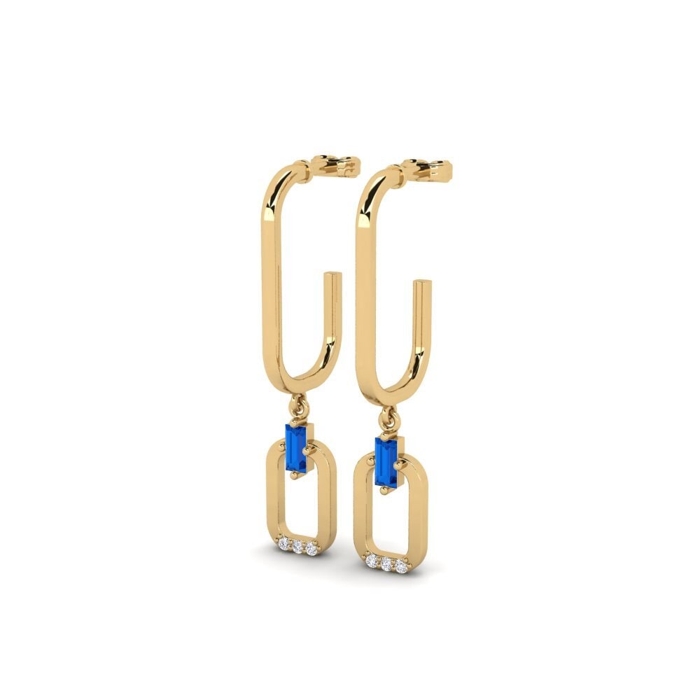 Zircônia azul escuro Brincos Feminino Tikanga
