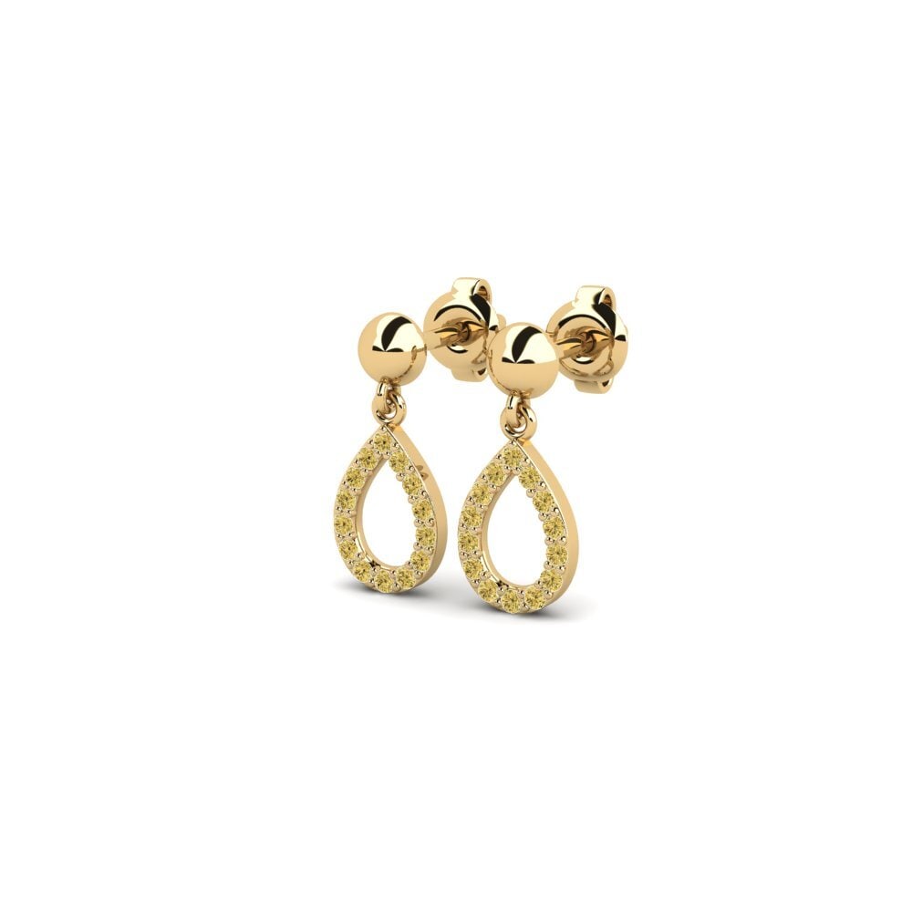 Diamante Amarillo Pendiente de mujer Wichiy