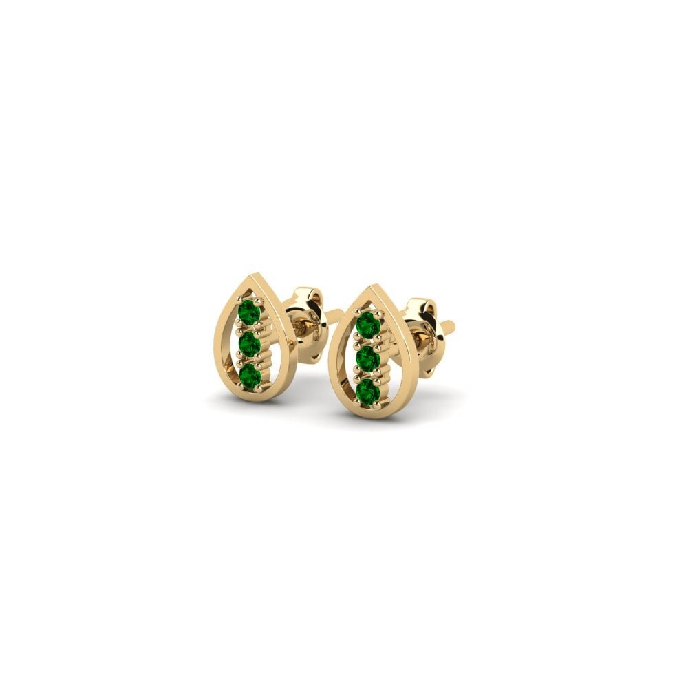 Zircônia Verde Brincos Feminino Znovu