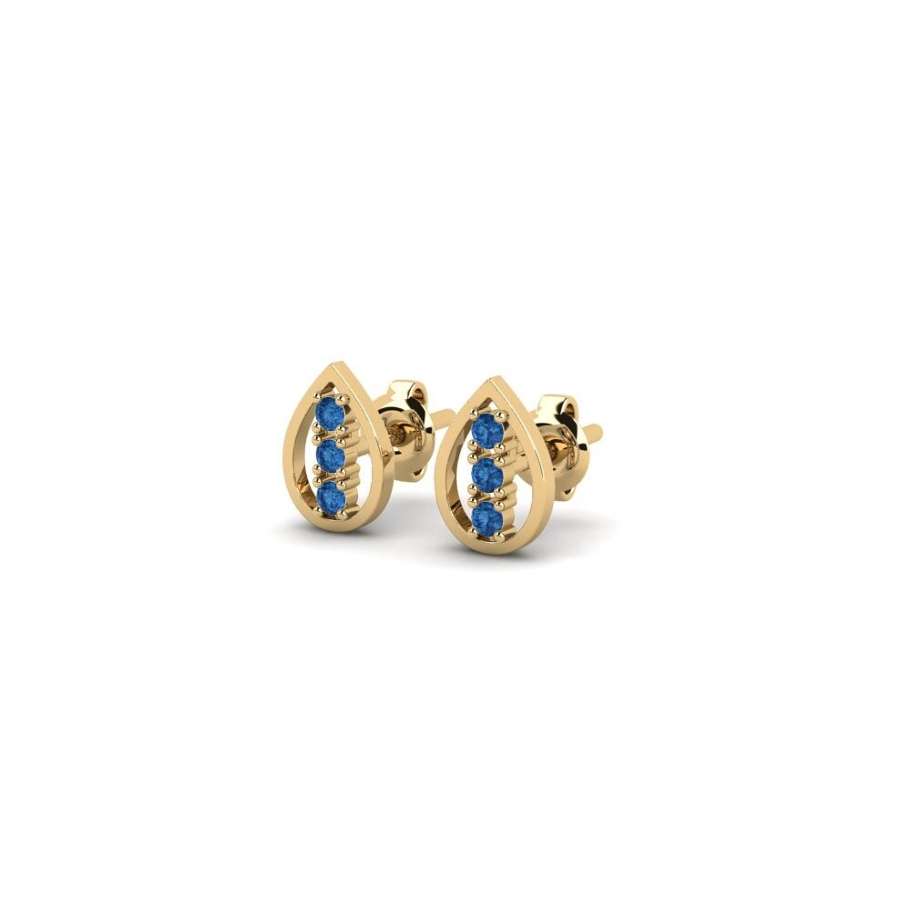 Zircônia azul escuro Brincos Feminino Znovu