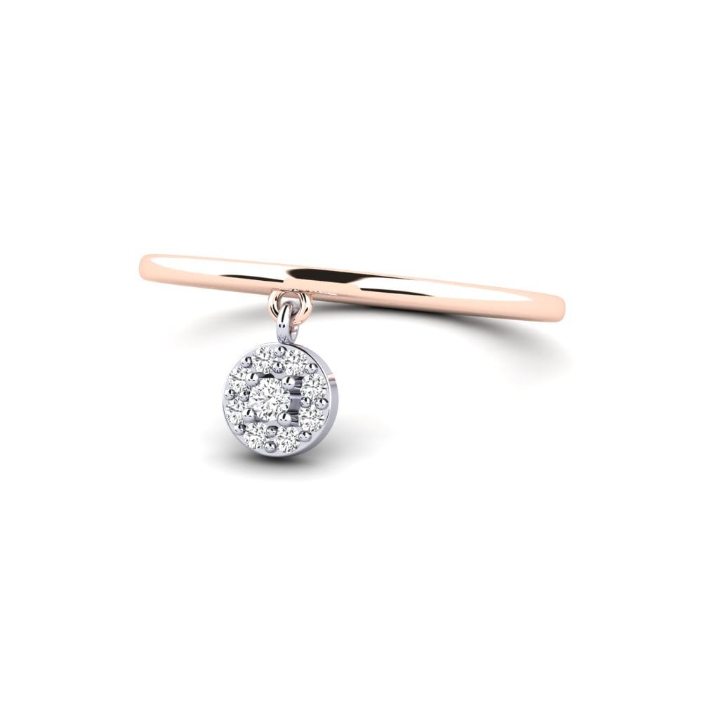 14k Oro Rosa & Blanco Anillo Cerro
