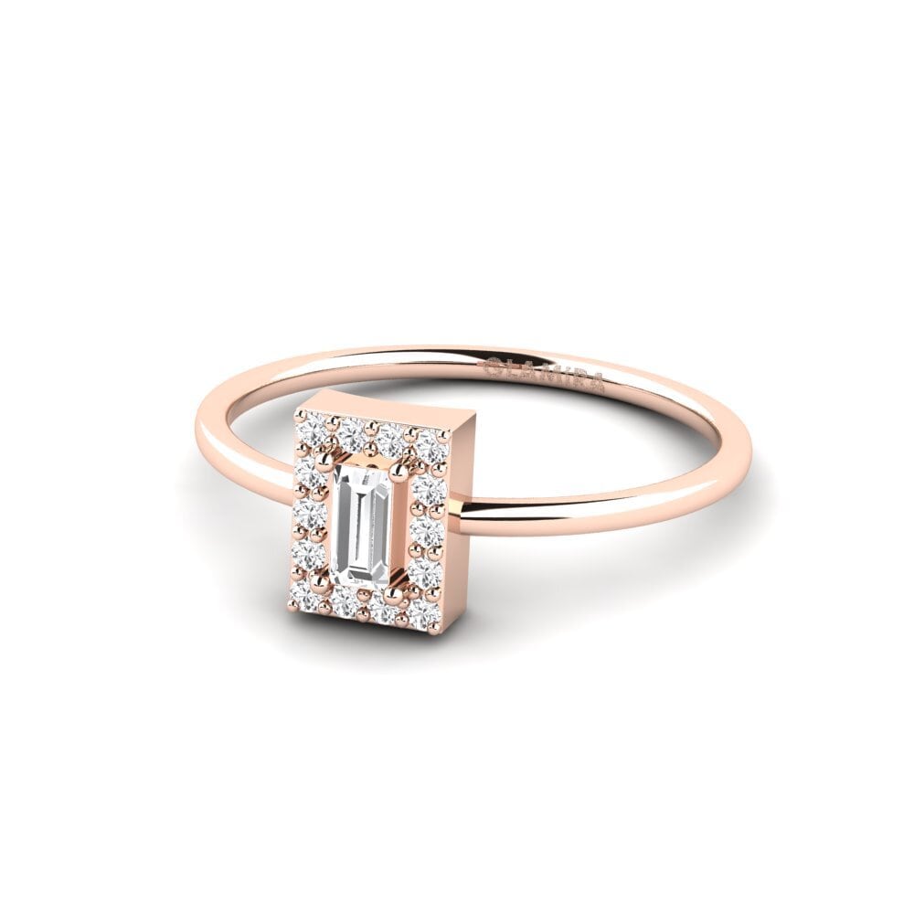 14k Oro Rosa Anillo de compromiso Dutse