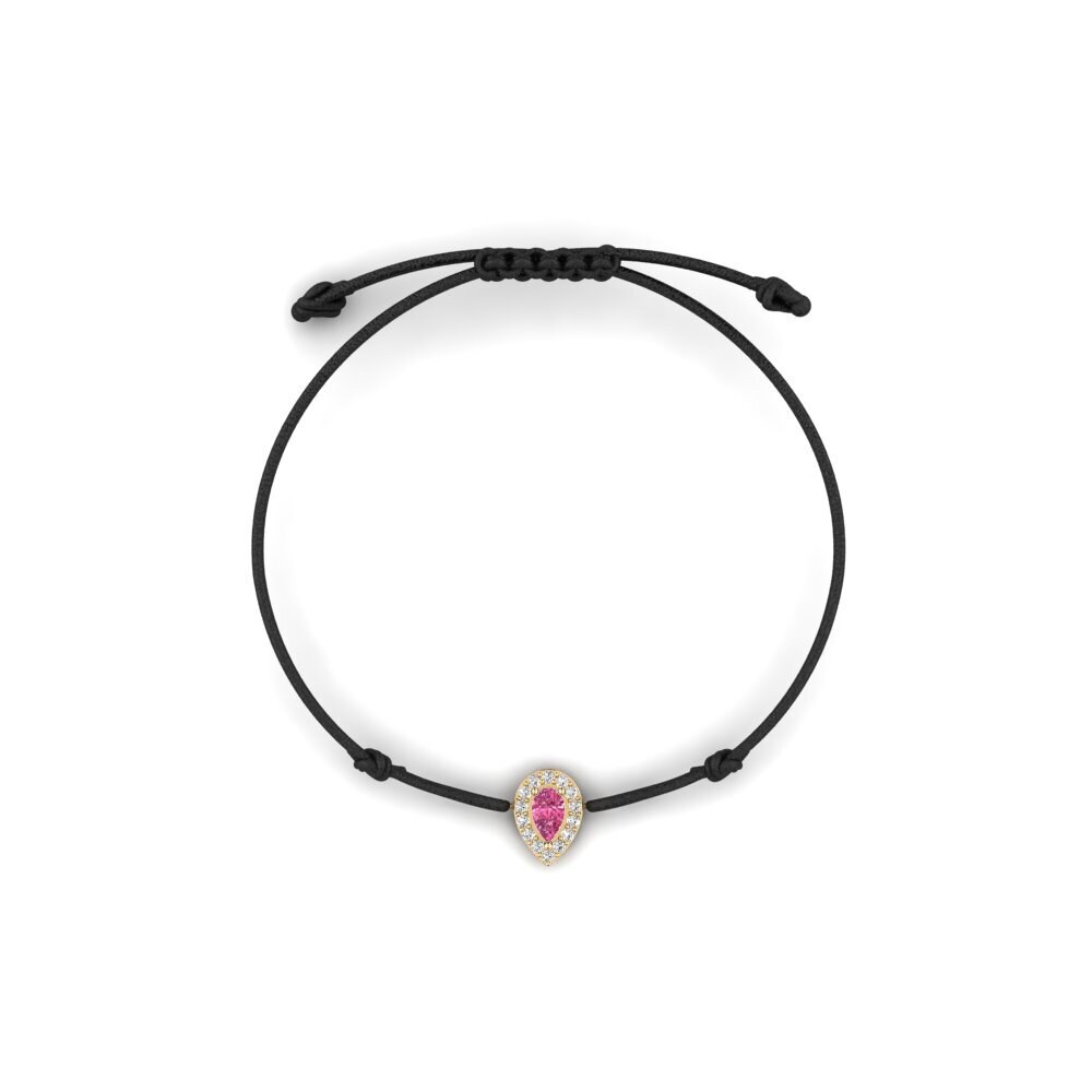 Turmalina rosa Pulsera de cordón Emosiya